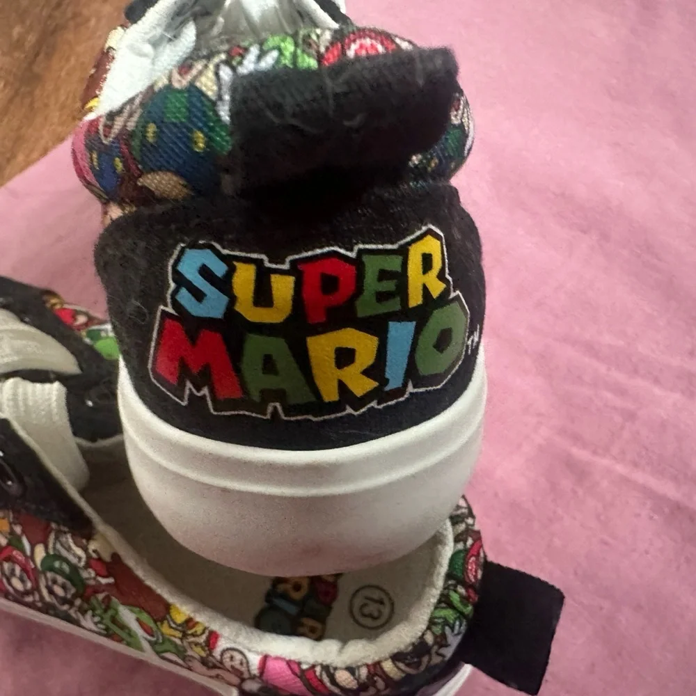 Nintendo Super Mario Kids Sneakers - Black, White, and Multicolor